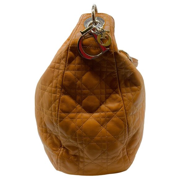 Christian Dior Camel Cannage Leather Soft Large Hobo Bag - Picture 2 of 9